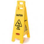 View: 6114-77 Floor Sign with "Caution Wet Floor" Imprint, 4-Sided 